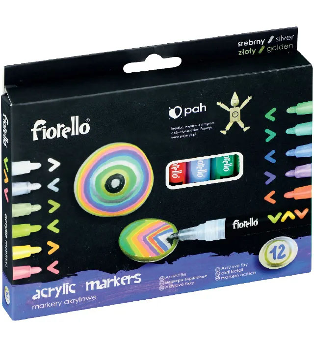 Akrylové fixky FIORELLO 12 farieb